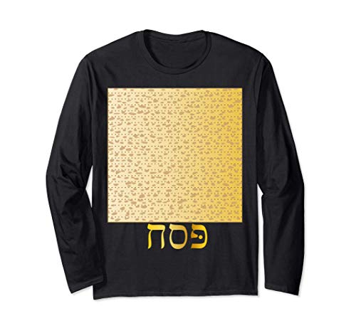 Happy Passover Matzah Matzo Cute Jewish Tshirt Manga Larga