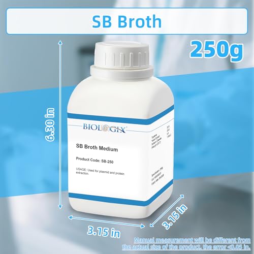 Image of SB Broth Medium, 250g /Bottle, Laboratory Grade Culture Media with Tryptone, Yeast Paste & Sodium Chloride, Super Broth Medium Powder for Plasmid & Protein Extraction