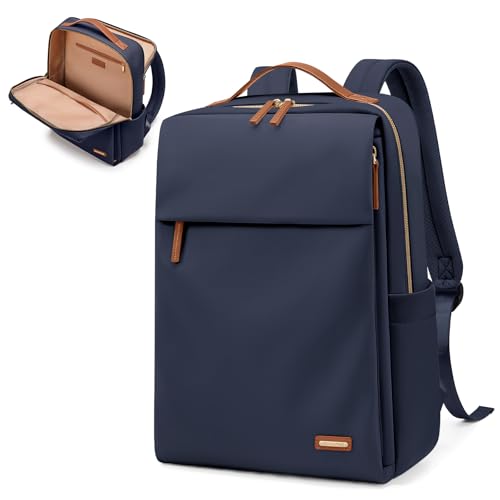 GOLF SUPAGS Mochila de Viaje para Portátil de Mujer de 15,6 Pulgadas, Aprobado por la Compañía Aérea de Mochila de Informal Multifuncional para Trabajo, Universidad y Viajes (Azul Marino)