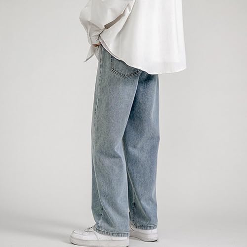 Men's Vintage Straight Loose Fit Jeans Causal Classic Hiking Denim Pants Washed Comfort Outdoor Jeans Trouser2