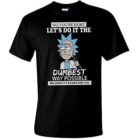 New Let's Do It The Dumbest Way Possible Men's Comedy T-Shirt Fathers Day, Christmas, Birthday Gift Present (L) Black Cover
