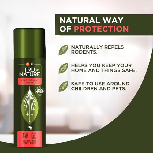 Image of Tru Nature Herbal Rat Repellent Spray - 200 ml for Home | Non-Toxic | Plant Based | 100% Chemical Free | No Kill Only Repel