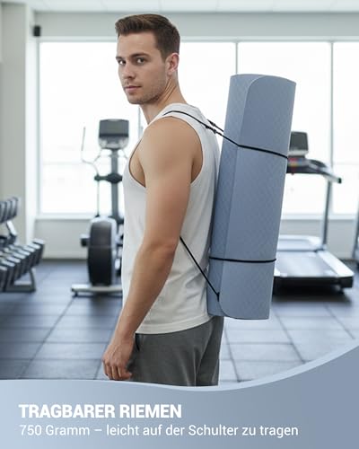 Foto von Good Nite Yogamatten Für Frauen Rutschfeste Strukturierte Oberflächen Gymnastikmatte Yoga Matte Dicke 6 mm 10 mm Mit Tragegurt Tpe-Übungsmatte Für Yoga Pilates Gymnastik (183X61cm)