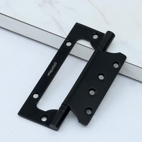 Image of Plantex Butterfly Hinges for Door /Stainless Steel Door Hinges /5 Inch x 14 Gauge Hinge /2.5 mm Hinges for Home /Office /Hotel /Non-Mortise Hinge - Pack of 1 (Black)