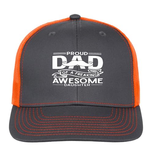 Proud Dad of A Freaking Awesomes Mesh Snapback Hat Women Vintage Low Trucker Caps