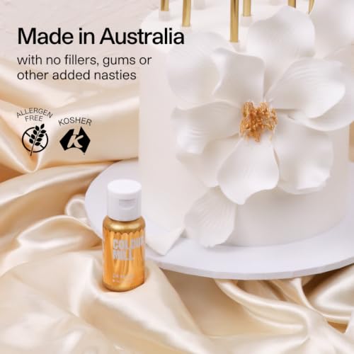 Image of Colour Mill Edible Food Paint - Vibrant Cake & Fondant Decorating Colors for Cookies, Chocolate, Royal Icing & Desserts 20 Milliliters - Metallic Glamor