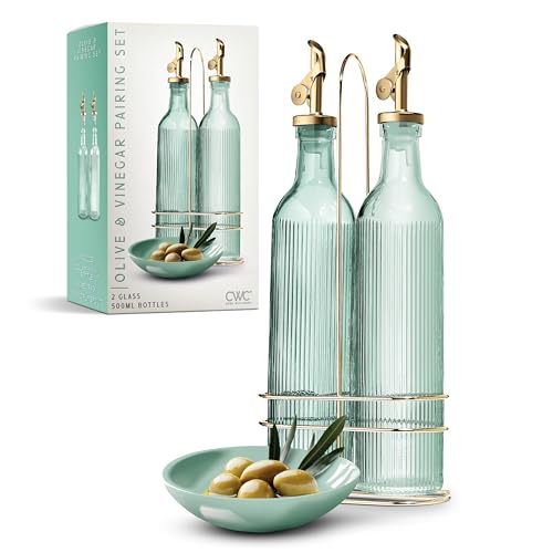 La mejor comparación de Jarras y decantadores - los más vendidos. 41 COOK WITH COLOR Dispensador de Botella de Aceite de Oliva de Vidrio - Paquete de 2 - Aceitera y Vinagrera de 17oz - Jarra Decantadora de Aceite de Oliva para Cocina