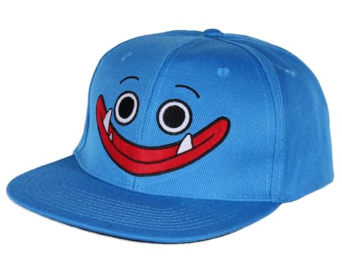 Culture Fly Poppy Playtime Huggy Smile Adjustable OSFM Snapback Hat Cap for Men and Women Blue