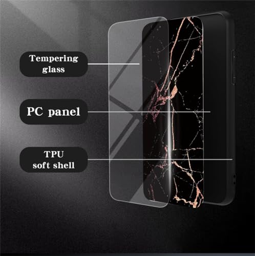 SHIEID Marble Case for Honor 200 Marble Clear Tempered Glass Case Soft Silicone Phone Cover Compatible with Honor 200 (Black White) - Image 3