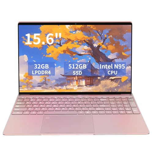 Image of KurieTim 15.6 inch IPS FHD Laptop Computer with 32GB DDR4 RAM 512GB SSD N95 Processor (4C4T, Up to 3.4GHz) Dual Band WiFi, Fingerprint, Backlit Keyboard, Win11Pro Computer - for Work, School, Business