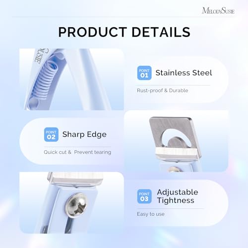 Image of MelodySusie Adjustable Stainless Steel Acrylic Nail Clippers, Blue