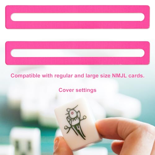 Tinoaly 4 Stück Mahjong-Linienfinder, Mahjong-Regelleser Hell Anfängerfreundlich Mah-Jong-Kartenführer Leser Helfer Werkzeug perfekt Mah-Jong-Geschenke und Zubehör für Spieler (Pink)