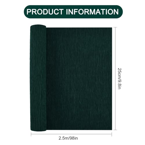 Image of BEISHIDA Christmas Green Crepe Paper Roll, 2 Rolls Crepe Paper Sheet