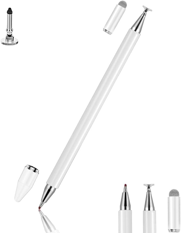 INFOSUN Stylus for iPad, Stylus Magnetic Disc Universal Stylus Pens Touch Screens for Apple/iPhone/iPad pro/Mini/Air/Android/Microsoft/Surface All Capacitive Touch Screens - White