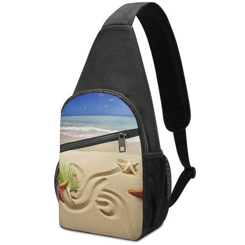 Morrales Sling Bag Starfish con Palmeras para Senderismo miniatura 1