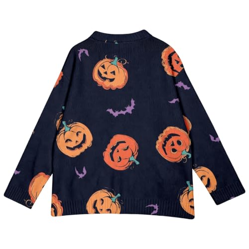 Womens Cardigan Halloween Pumpkin Sweater Button Down Knit Fall Tops - image 4