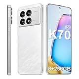 RokCokDok K70 5G Unlocked Phones 8GB+256GB 8-Core Android Phones 2024 Android 13 Cell Phones 6.7' HD Screen 24MP+50MP Camera 6200mAh Battery Standby 5G Dual SIM Smartphones(Marble White)