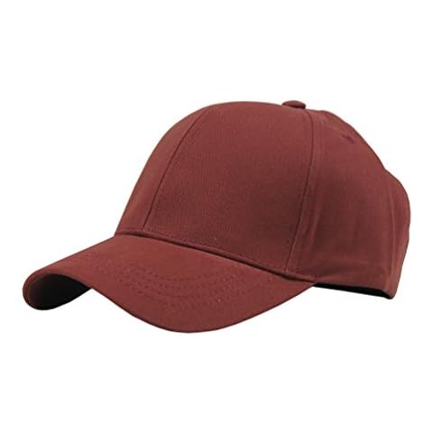JAMONT Unisex Cotton Adjustable Plain Hat Baseball Cap Multi Colors (Burgandy) Cover