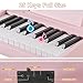 Kids Piano Keyboard, 25 Keys Digital Keyboard Mini Music Educational Instrument Toy, Rechargeable Wood Piano for 3yr+ Girls Boys Beginner Toddler (Pink)