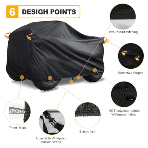 Housse Imperméable 190T pour Quad, Moto, Scooter et Véhicule Tout-Terrain Kawasaki KFX - 6