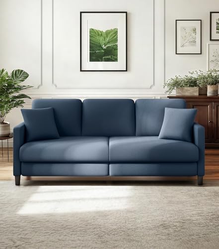 Domusensus Canapé 3 places, 211 cm, confortable 3 places, en polaire teddy, 2 coussins inclus,...