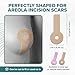 EpiDerm Areopexy Silicone Scar Sheets - Reusable, Washable & Customizable – Lollipop Shape Ideal for Lejour Breast Augmentation - Premium-Grade Silicone for Optimal Scar Management – Natural, 5 Pairs