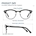 Blue Light Blocking Glasses Women, Semi-Rimless Clear Lens, Professional Computer Game Eyeglasses for men, Anti Eyestrain and Better Sleep (Black Frame)