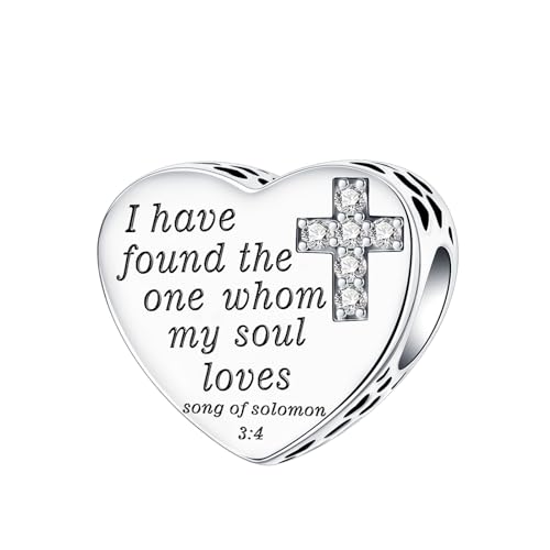 Image of LUXILLA Love You Best Friend Grandma Wife Heart Charm 925 Sterling Silver Charms Fit for Bracelets Necklace Jewelry Gift for Women