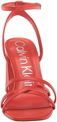 Calvin Klein Women's QALAT Heeled Sandal, Tangerine 800, 8 | Image 1