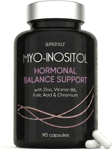 Myo-Inositol Complex - PCOS Supplement & Hormone Balance for Women Inositol with Zinc Folic Acid Vitamin B6 & Chromium 90 Vegan Capsules Lab-Tested & UK Made - Easy to Swallow Tablets