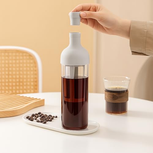 Image of Soko Cold Brew, Iced Coffee & Hot Tea Maker | Borosilicate Glass Bottle with Removable Mesh Filter | Airtight Seal Pot | Dishwasher Safe Kettle for Beverages Infuser - Kitchen, Office, Cafe - Grey