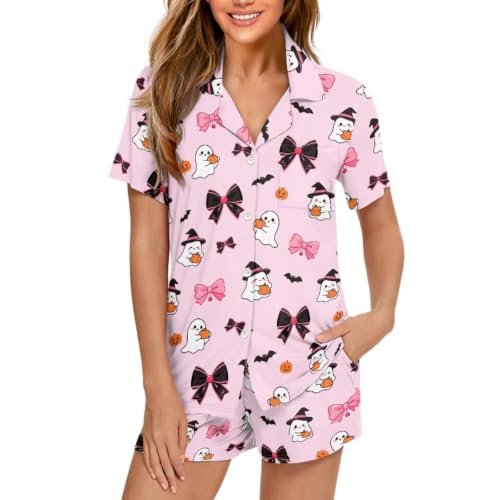 Image of Women's Short Sleeve Sleepwear Pajamas Nightwear with Pockets