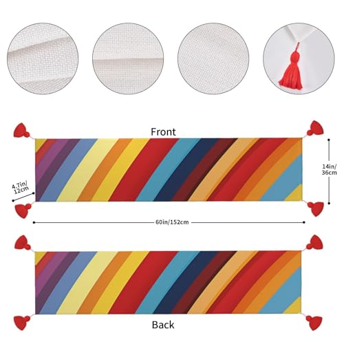 Chemin de table en lin à rayures colorées : protège et décore votre table - 5