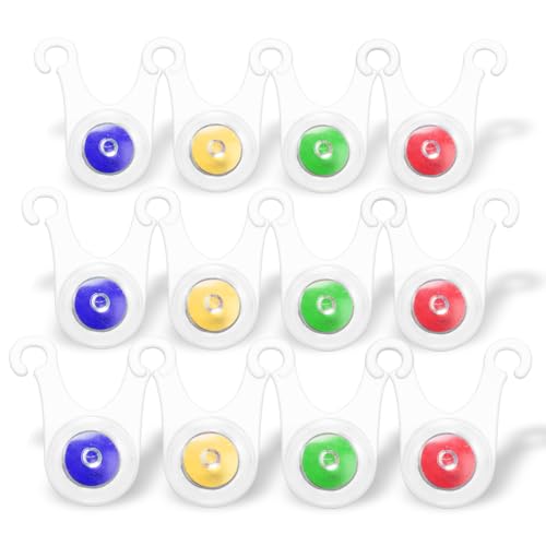 YERGOFE Camping Lights for Tent - 12Pcs Compact Lights for Tent Cord, Multipurpose Light for Bike (4 Color Comb)