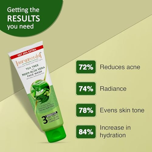 Image of Aryanveda Tea Tree Face Wash With Neem & Aloe Vera Extracts, 120 Gm (Pack Of 2) (Tea Tree Face Wash + Whitofair Face Wash)