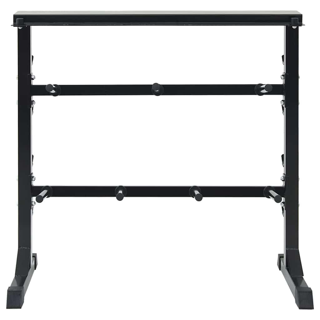 Hantel Rack Schwarz 99 x 45 x 95,5 cm aus pulverbeschichtetem Stahl, ideal für Homegym, Fitnessgerät, Kraftstation, platzsparendes Trainingsgerät, belastbar bis 300 kg