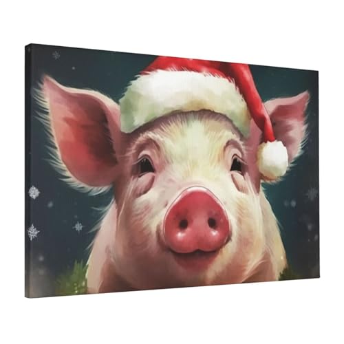 Impression sur toile HD Noël souriante 40x61 cm poster mural à suspendre