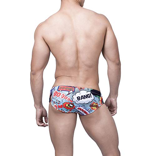 Men Swimming Briefs Sexy Swimwear with Removable Push Up Cup Surf Bathing Beach Boardshorts4