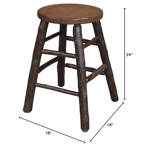 Butaco de altura para barra Amish-Made Hickory de A&L Furniture, acabado nogal miniatura 2