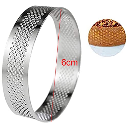 Hausdec 12 Pack Stainless Steel Tart Rings,Perforated Cake Mousse Ring,Cake Ring Mold,Round Cake 6cm - Image 4