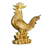 Brfveob 真鍮雄鶏像 幸運と富のシンボル 中国12星座 鶏の置物 風水 オーナメント ホームオフィスコレクション装飾用 (13*7.5*19cm)