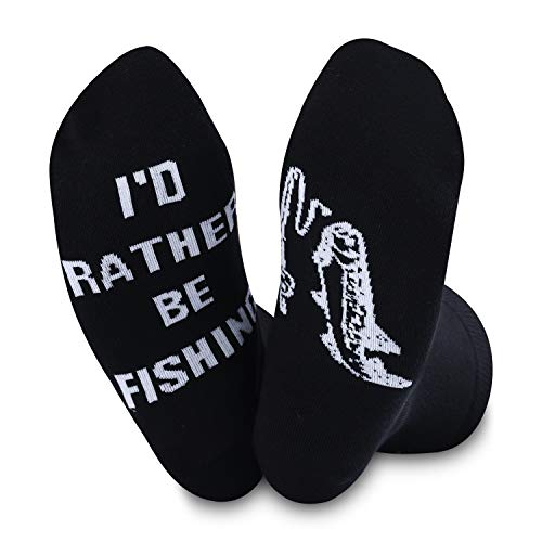 TSOTMO 2 Pairs I’d Rather Be Fishing Socks Fishing Socks Gift For Fisherman,Fathers Day Gift