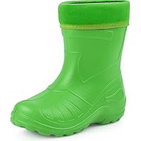 Ladeheid Children's Girl's Boy's EVA Extra Light Wellington Boots Rainy Wellies Rain Boots KL050 (Green, 12 UK Child)
