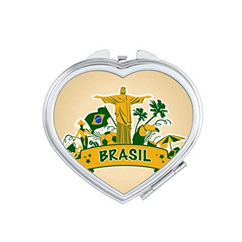Soccer Mount Corcovado Parrot Brazil Mirror Travel Magnification Portable Handheld Pocket Makeup image 2