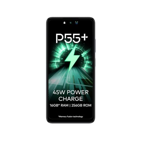 Image of itel P55+ 4G | Upto 16GB RAM with Memory Fusion & 256GB ROM| 50MP AI Dual Rear Camera & 8MP Front Camera| 45W Charger with 5000 mAh Battery | Dynamic Bar|UFS 2.2| Meteor Black