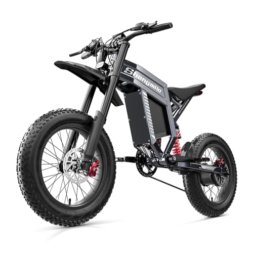Shengmilo E Bike,S900 Bicicleta Eléctrica,Motor Doble Bicicletas eléctricas,20' x 3.0 Fat Tire,batería extraíble de 60V 30Ah,Sistema de transmisión de 7 velocidades,Bicicleta eléctrica para Adultos