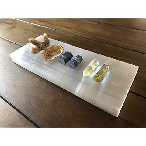 11" x 5.5" Selenite Charging Plate, Block, Raw Selenite Slab, Powerful Charging Station by CrystalsAhoy Cover