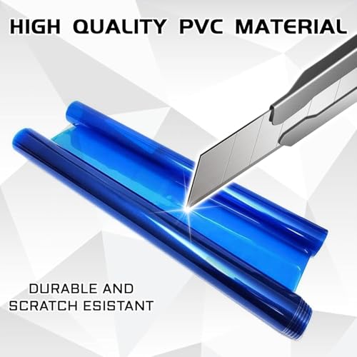 Image of HOME13 Self Adhesive Auto Car Tint Headlight Taillight Fog Light Vinyl Smoke Film Sheet Sticker Cover Car & Bike Protection Film (Blue, 12x80 Inch)