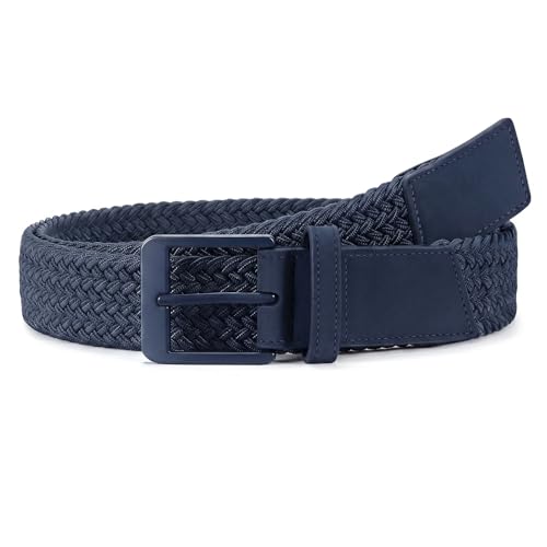 Image of SANSTHS Stretch Braided Golf Belt Breathable No Hole Elastic Woven Belt for Men Women, Ideal Belt for Golf Travel Daily Wear