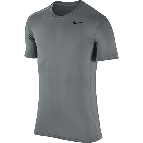 NIKE Men's Base Layer Short Sleeve Crew Top, Cool Grey/Cool Grey/Black, Large